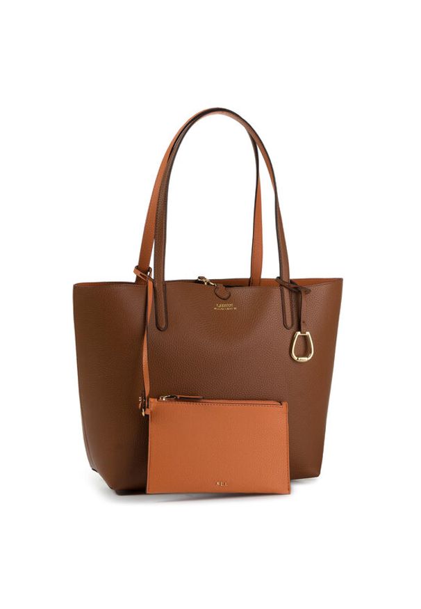 Lauren Ralph Lauren - LAUREN RALPH LAUREN Torebka Rvrsble Tote 431795329002 Brązowy. Kolor: brązowy. Materiał: skórzane