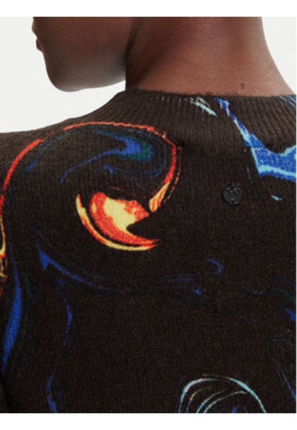 Desigual Sweter Butterfly Lacroix 25WWJF05 Czarny Regular Fit. Kolor: czarny. Materiał: syntetyk