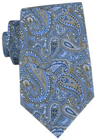 Męski Krawat - Chattier - Odcienie Niebieskiego, Wzór Paisley. Kolor: niebieski. Materiał: tkanina. Wzór: paisley. Styl: elegancki, klasyczny, wizytowy #1
