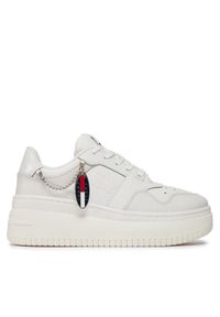 Tommy Jeans Sneakersy Tjw Retro Basket Flatform Charm EN0EN02421 Écru