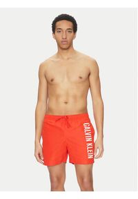 Calvin Klein Swimwear Szorty kąpielowe KM0KM01092 Czerwony Regular Fit. Kolor: czerwony. Materiał: syntetyk