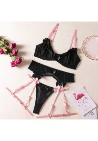 Intica - Komplet bielizny z miękkiego materiału z regulowanymi paskami Mirtha. Kolor: wielokolorowy. Materiał: materiał. Wzór: paski