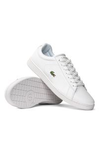 Sneakersy męskie białe Lacoste Carnaby BL21 SMA WHT. Kolor: biały. Materiał: dzianina. Sezon: lato. Sport: bieganie #1