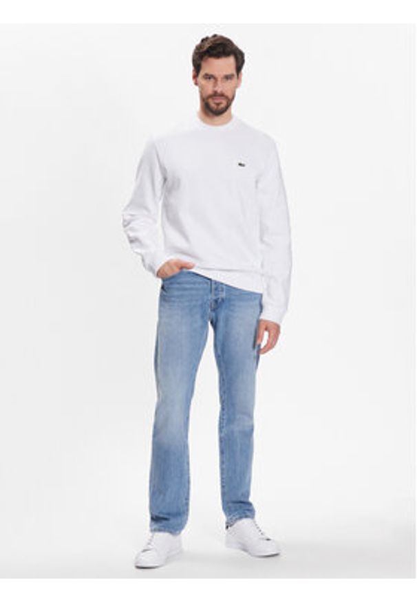 Lacoste Bluza SH9608 Biały Regular Fit. Kolor: biały. Materiał: bawełna