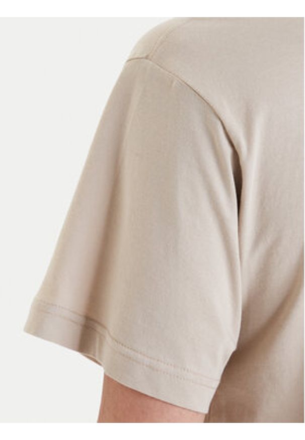 Versace Jeans Couture T-Shirt 80GAHT01 CJ00T Beżowy Regular Fit. Kolor: beżowy. Materiał: bawełna