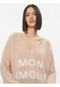 Kontatto Sweter 3M1200 Beżowy Oversize. Kolor: beżowy. Materiał: syntetyk