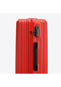 Wittchen - Duża walizka z ABS-u w ukośne paski czerwona. Kolor: czerwony. Materiał: poliester. Wzór: paski