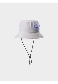 4F JUNIOR - Kapelusz bucket hat dziewczęcy - beżowy. Kolor: beżowy. Materiał: materiał, syntetyk. Styl: casual, sportowy