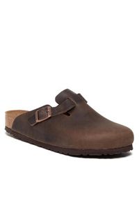 Birkenstock Klapki Boston Bs 860131 Brązowy. Kolor: brązowy. Materiał: skóra