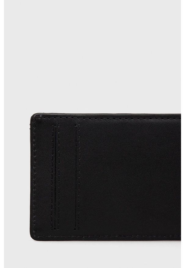 RVCA - Etui na karty skórzane. Kolor: czarny. Materiał: skóra