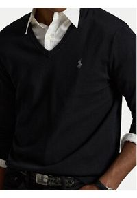 Polo Ralph Lauren Sweter Ls Sf Vn Pp 710670789003 Czarny Regular Fit. Typ kołnierza: polo. Kolor: czarny. Materiał: bawełna #2