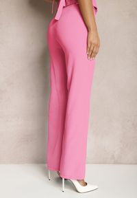 Renee - Różowe Spodnie w Kant w Garniturowym Stylu High Waist Jaessa. Stan: podwyższony. Kolor: różowy. Styl: elegancki #3