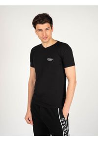 Iceberg T-shirt | ICE1UTS02 | Mężczyzna | Czarny. Typ kołnierza: dekolt w kształcie V. Kolor: czarny. Materiał: bawełna, elastan. Wzór: nadruk