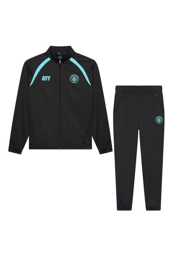 MANCHESTER CITY - Dres treningowy Manchester City męski 25/26 - czarny. Kolor: wielokolorowy, niebieski, czarny. Materiał: dresówka. Sport: piłka nożna