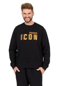 DSQUARED2 Czarna męska bluza Icon Blur Cool Fit Crewneck, Rozmiar M. Kolor: czarny #2