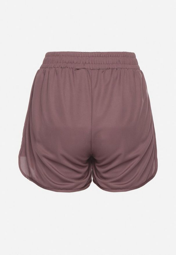 Born2be - Ciemnofioletowe Szorty z Gumką w Pasie i Ozdobnym Sznurkiem Milarisa. Okazja: na co dzień. Kolor: fioletowy. Styl: klasyczny, elegancki, casual