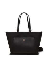 TOMMY HILFIGER - Tommy Hilfiger Torebka Distinct Tote AW0AW16304 Czarny. Kolor: czarny