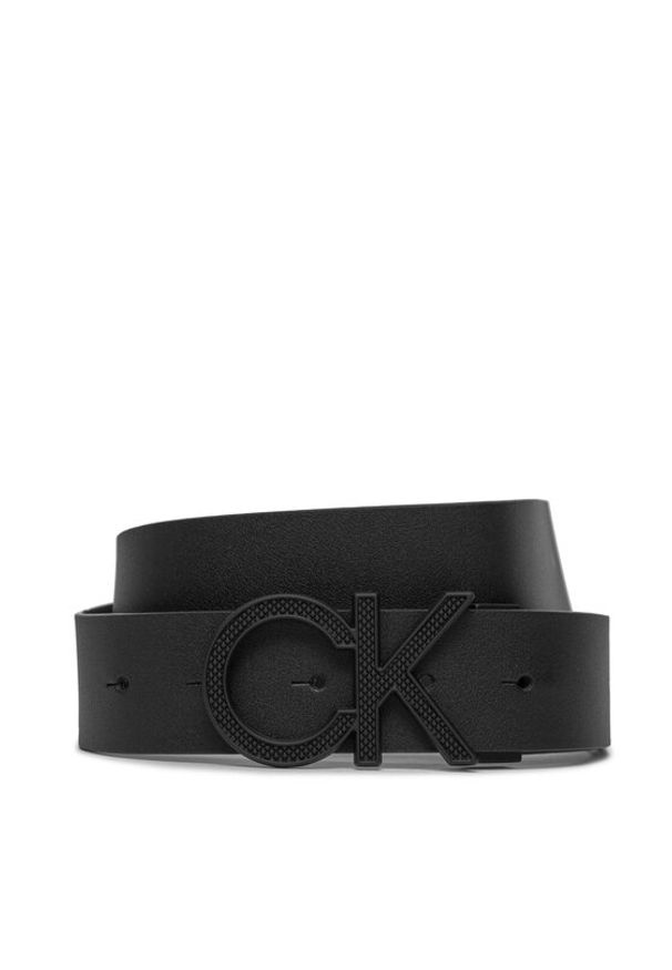 Calvin Klein Pasek Męski Adj Ck Pique Metal 35Mm K50K511336 Czarny. Kolor: czarny. Materiał: skóra