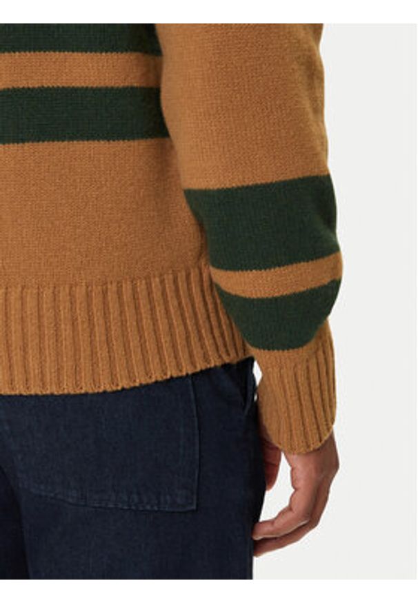 Lacoste Sweter AH5180 Brązowy Regular Fit. Kolor: brązowy. Materiał: wełna