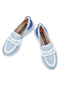 Niebieskie Półbuty Hispanitas Modne Wsuwane Obuwie Damskie. Okazja: na co dzień. Zapięcie: bez zapięcia. Kolor: niebieski. Materiał: skóra, mesh. Styl: casual #4