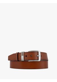 Ryłko - Rudy pasek ze skóry licowej. Kolor: brązowy. Materiał: skóra. Styl: klasyczny, elegancki, street #1