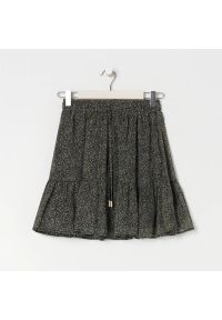 Sinsay - Wzorzysta spódnica mini - Khaki. Kolor: brązowy #1