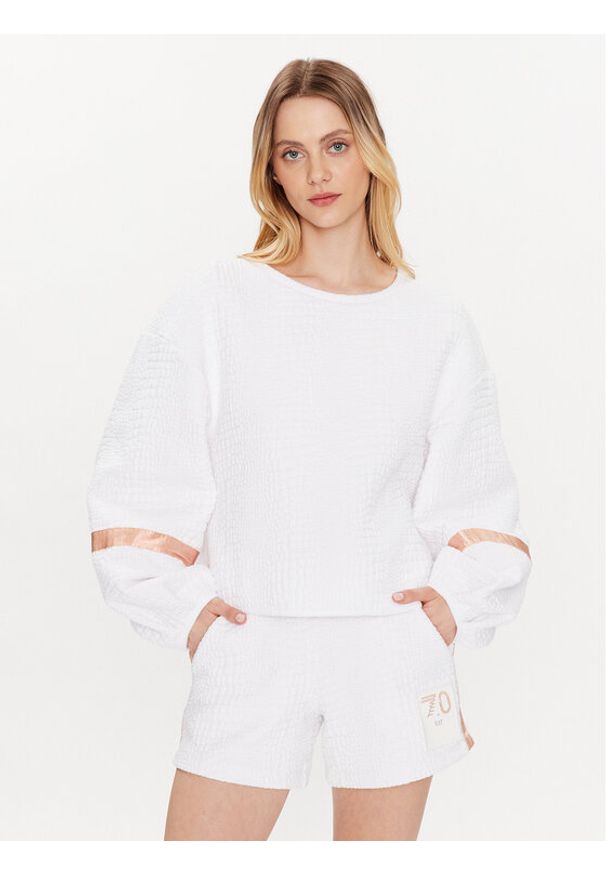 EA7 Emporio Armani Bluza 3RTM40 TJLRZ 1100 Biały Relaxed Fit. Kolor: biały. Materiał: syntetyk, bawełna