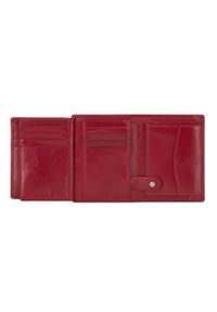 Wittchen - Damski portfel z RFID skórzany z metalowym logo średni. Kolor: czerwony. Materiał: skóra. Wzór: napisy #9