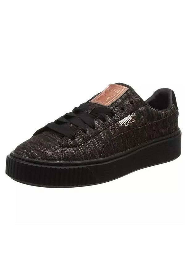 Buty do chodzenia damskie Puma Basket Platform VR Wmns. Zapięcie: sznurówki. Kolor: wielokolorowy, czarny, brązowy. Materiał: tkanina, materiał, skóra, syntetyk. Szerokość cholewki: normalna. Obcas: na platformie. Sport: turystyka piesza