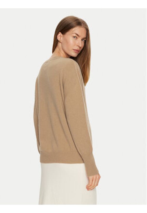 ViCOLO Sweter 77034S Beżowy Regular Fit. Kolor: beżowy. Materiał: kaszmir, wełna