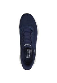 skechers - Buty do chodzenia męskie Skechers Slip-ins. Zapięcie: sznurówki. Kolor: niebieski. Materiał: tkanina. Szerokość cholewki: normalna. Sport: turystyka piesza