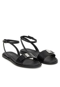 Calvin Klein Sandały Flat Sandal W/Ck Hw - Lth HW0HW02367 Czarny. Kolor: czarny. Materiał: skóra #3
