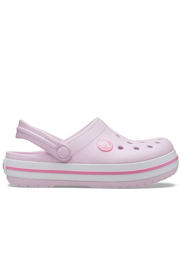 Klapki młodzieżowe Crocs Crocband Clog 207006-6GD - różowe. Kolor: różowy. Materiał: materiał. Sezon: lato. Styl: młodzieżowy