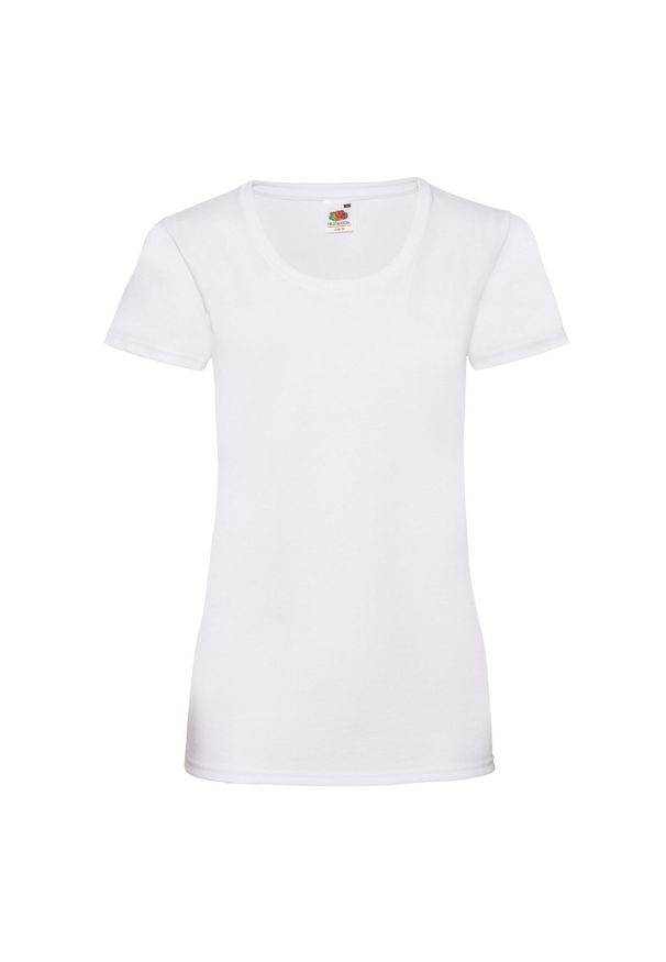 FRUIT OF THE LOOM - Koszulka Damska Valueweight. Kolor: biały. Sport: turystyka piesza