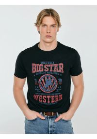 Big-Star - Koszulka męska z linii Authentic z nadrukiem czarna Wester 906. Okazja: na co dzień. Kolor: czarny. Materiał: bawełna. Wzór: nadruk. Styl: casual, klasyczny #5