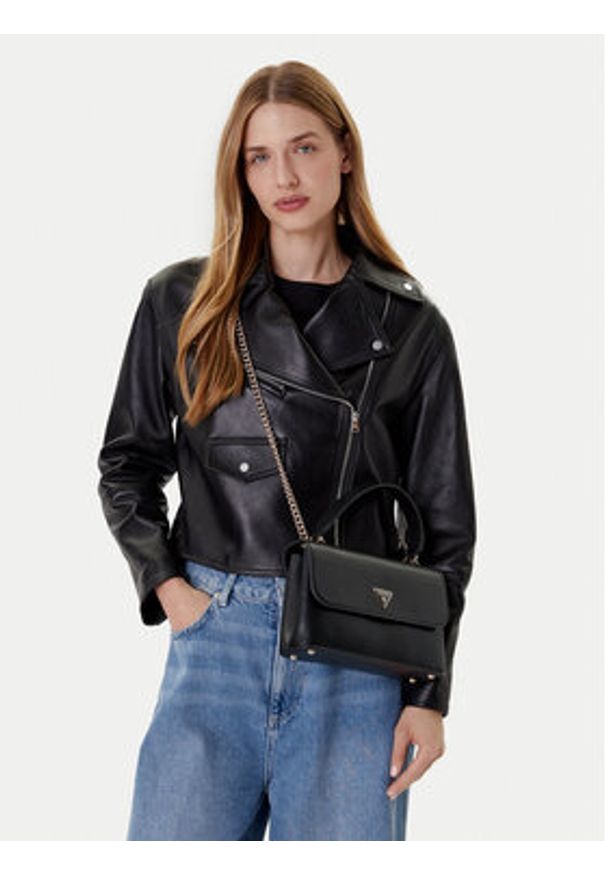 Guess Torebka Daryna II HWVG72 08200 Czarny. Kolor: czarny. Materiał: skórzane