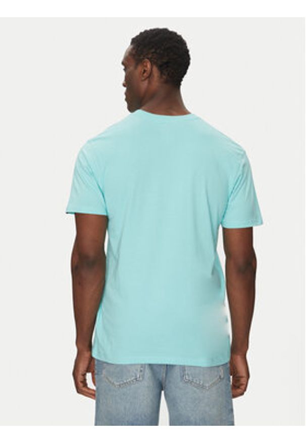 Quiksilver T-Shirt EQYZT08065 Turkusowy Regular Fit. Kolor: turkusowy. Materiał: bawełna