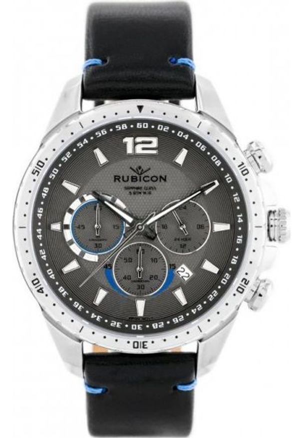 Zegarek Rubicon ZEGAREK MĘSKI RUBICON RNCD98 - CHRONOGRAF (zr095c) black/silver