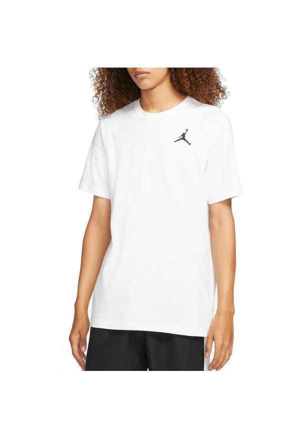 Koszulka z krótkim rękawem Męska Nike Jordan Jumpman. Kolor: biały. Długość rękawa: krótki rękaw. Długość: krótkie. Sport: bieganie