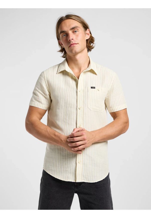 Lee - MESKA KOSZULA LEE SS LEESURE SHIRT PIONEER ECRU 112363814