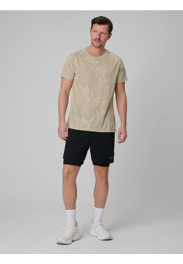 4f - 4F Spodenki treningowe szybkoschnące męskie - czarne M. Kolor: czarny. Materiał: skóra. Sport: fitness