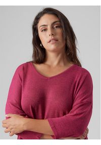 Vero Moda Curve Bluzka Brianna 10297287 Czerwony Regular Fit. Kolor: czerwony. Materiał: wiskoza