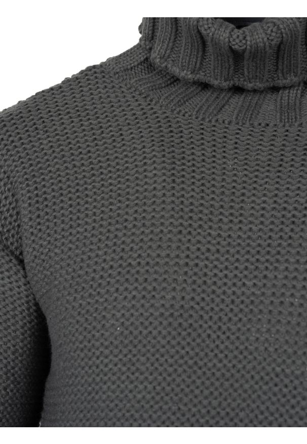 La Haine Inside Us Sweter | LM278 | Mężczyzna | Szary. Okazja: na co dzień. Typ kołnierza: golf. Kolor: szary. Materiał: poliester, wełna. Wzór: jednolity. Styl: elegancki, casual