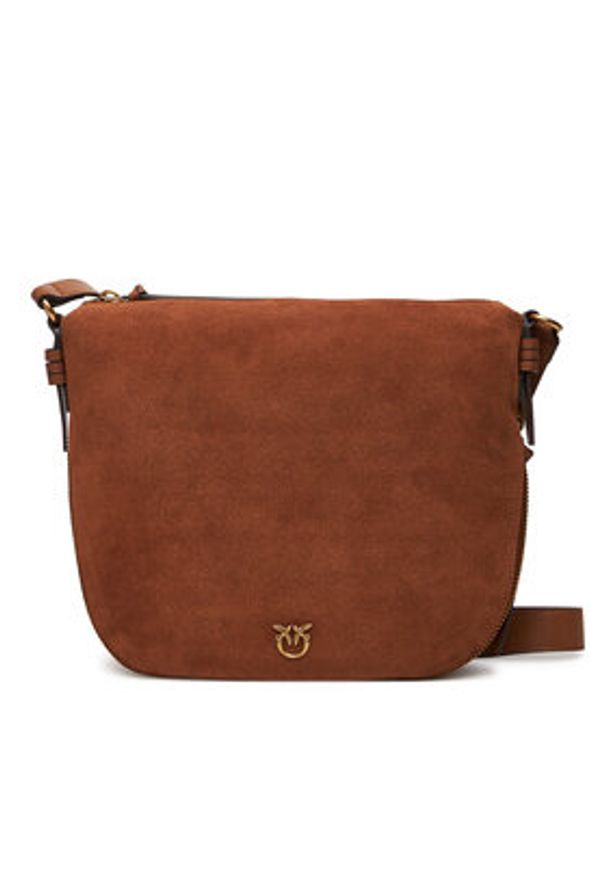 Pinko - PINKO Torebka Hobo Zip Around Classic Al 25-26 PLTT 105113 A2JH Brązowy. Kolor: brązowy. Materiał: skórzane, zamszowe