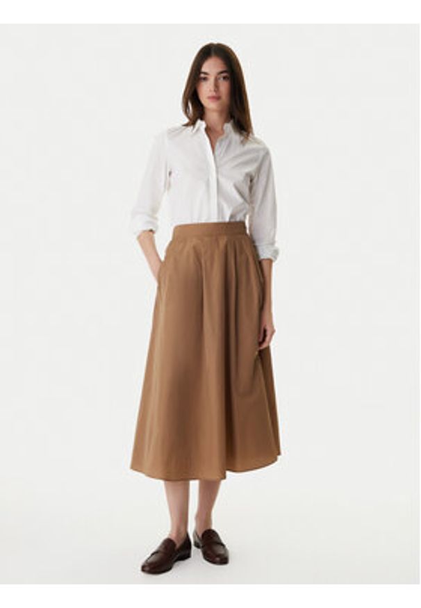 Marella Spódnica trapezowa Diva 2615101031 Brązowy Regular Fit. Kolor: brązowy. Materiał: syntetyk