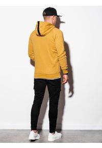 Ombre Clothing - Bluza męska rozpinana z kapturem B1083 - żółta - XXL. Typ kołnierza: kaptur. Kolor: żółty. Materiał: materiał, poliester, bawełna