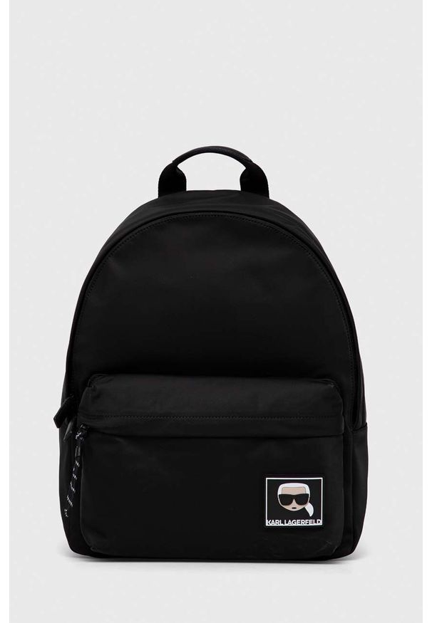 Karl Lagerfeld plecak kolor czarny duży z aplikacją. Kolor: czarny. Materiał: materiał. Wzór: aplikacja