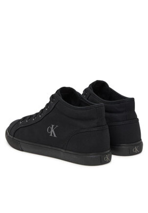 Calvin Klein Jeans Sneakersy Ess Vulc Mid Mg Canvas YM0YM01210 Czarny. Kolor: czarny. Materiał: materiał