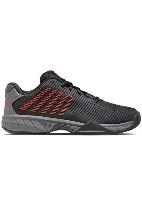 Buty do tenisa męskie K-Swiss Hypercourt Express 2 Allcourt. Zapięcie: sznurówki. Kolor: czarny, wielokolorowy. Materiał: materiał, tkanina, syntetyk. Szerokość cholewki: normalna. Sport: tenis