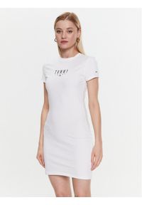 Tommy Jeans Sukienka codzienna Lala 2 DW0DW15357 Biały Slim Fit. Okazja: na co dzień. Kolor: biały. Materiał: bawełna. Typ sukienki: proste. Styl: casual